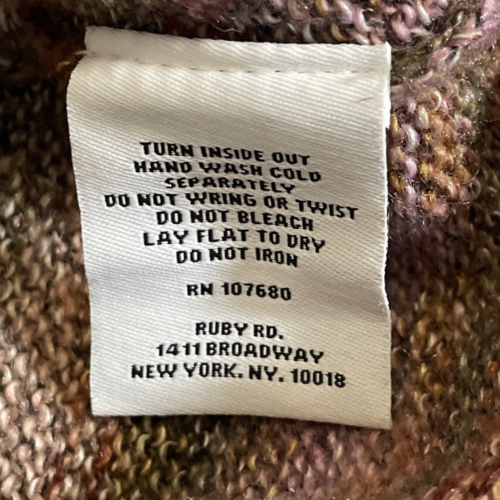 Ruby Rd. Open Front Cardigan Sweater Striped Purpl/Brwn Knit Stretch Womens 2X - Picture 6 of 8
